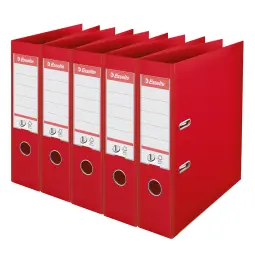 Esselte Lever Arch File 75mm Red - 5 Pcs