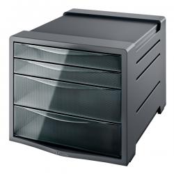 Esselte Intego 4 Drawer Cabinet Translucent Smoked Grey