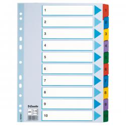 Esselte Mylar 1-10 Part Dividers A4 Multi-Coloured Pack of 10