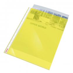 Esselte Punched Pocket Transparent Matte Yellow 55 Micron Polypropylene Pack of 100