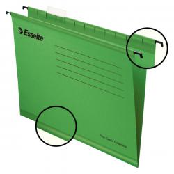 Esselte Classic Reinforced Suspension File Foolscap Green Pack of 25