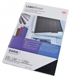 GBC LinenWeave Binding Cover A4 250 gsm Black Pack of 100