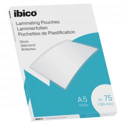 Ibico Gloss A5 Laminating Pouches 150 Micron Crystal clear Pack of 100