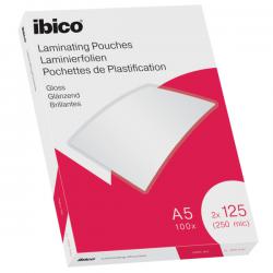 Ibico Gloss A5 Laminating Pouches 250 Micron Crystal clear Pack of 100