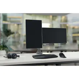 Kensington SmartFit™ Dual Monitor Arm with Crossbar and Handle