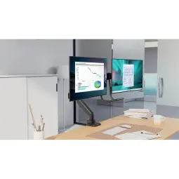 Kensington SmartFit™ Dual Monitor Arm with Crossbar and Handle