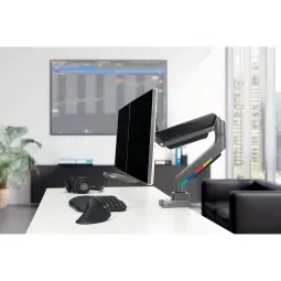 Kensington SmartFit™ Dual Monitor Arm with Crossbar and Handle