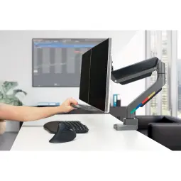 Kensington SmartFit™ Dual Monitor Arm with Crossbar and Handle
