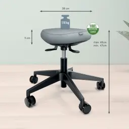 Leitz Ergo Active Sitting Stool with Wheels and Wobble Comfort Seat
