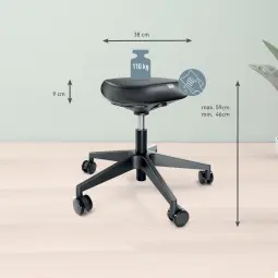 Leitz Ergo Sitting Stool with Wheels and Comfort Seat