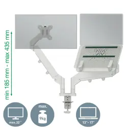Leitz Ergo Space Saving Dual Monitor & Laptop Arm