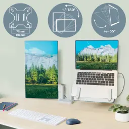 Leitz Ergo Space Saving Dual Monitor & Laptop Arm