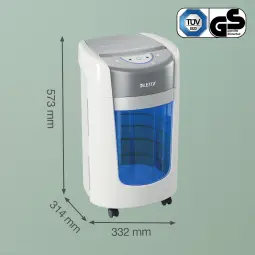 Leitz IQ OptiMax Home Office 225 Micro Cut Paper Shredder Security P5 15L - White