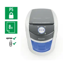 Leitz IQ OptiMax Small Office 350 Micro Cut Paper Shredder Security P5 22L - White