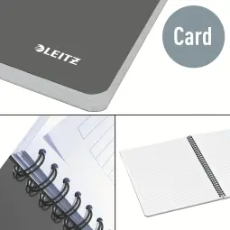 Leitz Notebook Office Card A4 Ruled Grey - Outer Carton of 5
