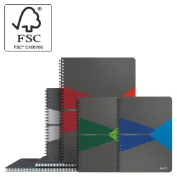 Leitz Notebook Office PP A4 Ruled Red - Outer Carton of 5