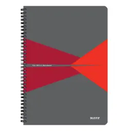 Leitz Notebook Office PP A4 Ruled Red - Outer Carton of 5