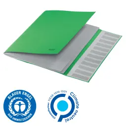 Leitz Recycle Card Divider Book, Green - Outer carton of 4