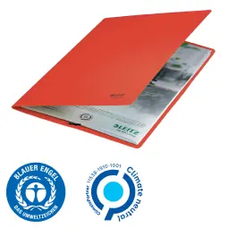 Leitz Recycle Card Folder with elastic bands, Red - Outer carton of 10