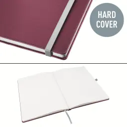 Leitz Style Notebook A4 ruled with hardcover 80 sheets.Garnet Red - Outer carton of 5