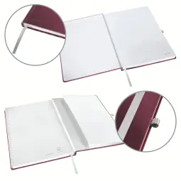 Leitz Style Notebook A4 ruled with hardcover 80 sheets.Garnet Red - Outer carton of 5