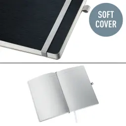 Leitz Style Notebook A5 ruled with softcover 80 sheets.Satin Black - Outer carton of 5