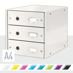 Leitz WOW 3 Drawer Cabinet - White
