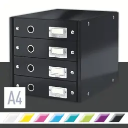 Leitz WOW 4 Drawer Cabinet - Black