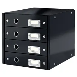 Leitz WOW 4 Drawer Cabinet - Black