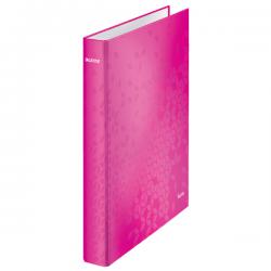 Leitz WOW Ring Binder A4 Maxi 2 D-Ring Size 25mm Pink Metallic Pack of 10