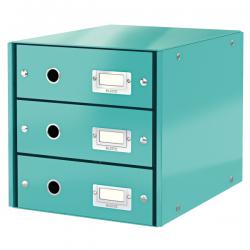 Leitz WOW Click & Store Drawer Cabinet 3 drawers For A4 formats Ice Blue