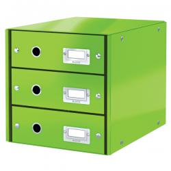 Leitz WOW Click & Store Drawer Cabinet 3 drawers For A4 formats Green