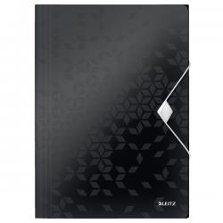 Leitz WOW 3-Flap Folder A4 Polypropylene Black Pack of 10