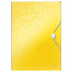 Leitz WOW 3-Flap Folder A4 Polypropylene Yellow Pack of 10