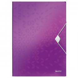 Leitz WOW 3 Flap Folder A4 Polypropylene Purple Pack of 10