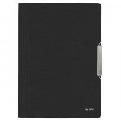 Leitz WOW 3 Flap Folder Polypropylene Style Satin Black Pack of 10