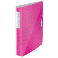 Leitz WOW Ringbinder A4 Polypropylene 4 D-Ring 30mm Pink Metallic Pack of 5