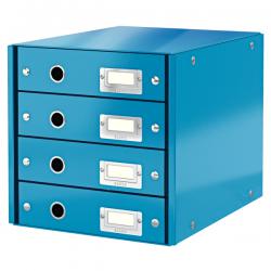 Leitz WOW Click & Store Drawer Cabinet 4 drawers For A4 formats Blue