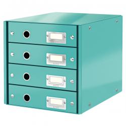 Leitz WOW Click & Store Drawer Cabinet 4 drawers For A4 formats Ice Blue