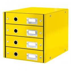 Leitz WOW Click & Store Drawer Cabinet 4 drawers For A4 formats Yellow