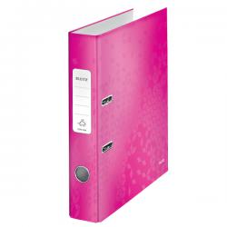 Leitz WOW  Spine Lever Arch File A4 50mm Metallic Pink Pack of 10