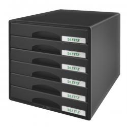 Leitz Plus 6 Drawer Cabinet A4 Black