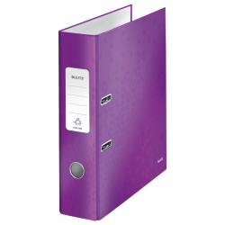 Leitz 180 degree WOW Lever Arch File A4 Laminated 80mm Purple Pack of 10