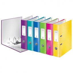 Leitz 180 degree WOW Lever Arch File A4 80mm Assorted Pack of 10