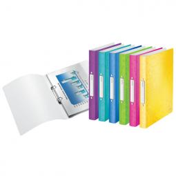 Leitz WOW Ringbinder A4 Polypropylene 2 O-Ring 25mm Assorted Pack of 12