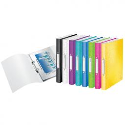 Leitz WOW Ringbinder A4 Polypropylene 2 O-Ring 25mm Blue Metallic Pack of 10