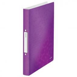 Leitz WOW Ringbinder A4 Polypropylene 2 O-Ring 25mm Purple Pack of 10