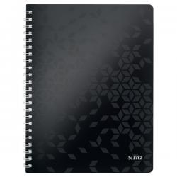 Leitz Notebook A4 ruled wirebound Polypropylene cover Black Pack of 6