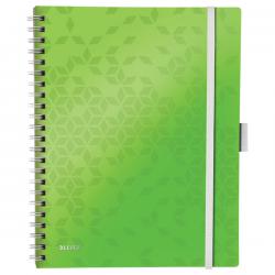 Leitz WOW Be Mobile Notebook A4 ruled wirebound with PP cover Green