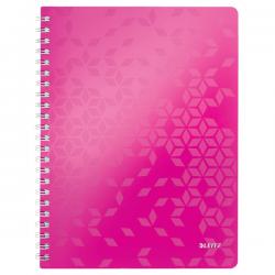 Leitz WOW Notebook A4 ruled wirebound Polypropylene cover Pink Pack of 6